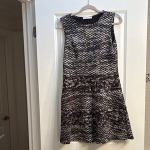 Papillon Blanc Black and White Patterned Sleeveless Mini Dress